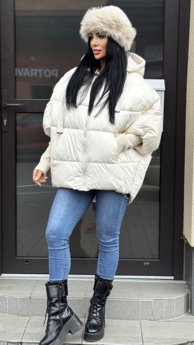 Biela zimná bunda - one size
