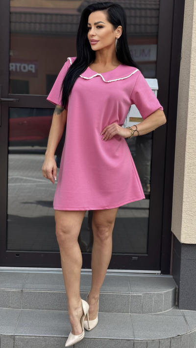 Dámské ružové šaty s limčekom 