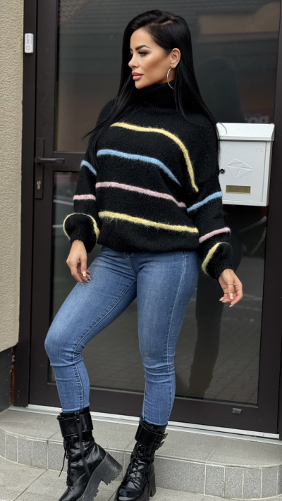 Dámsky čierny rolák