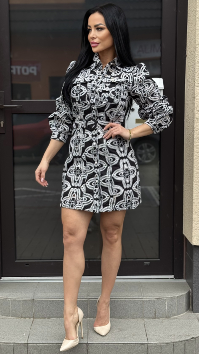 Vyšívané košeľové šaty 